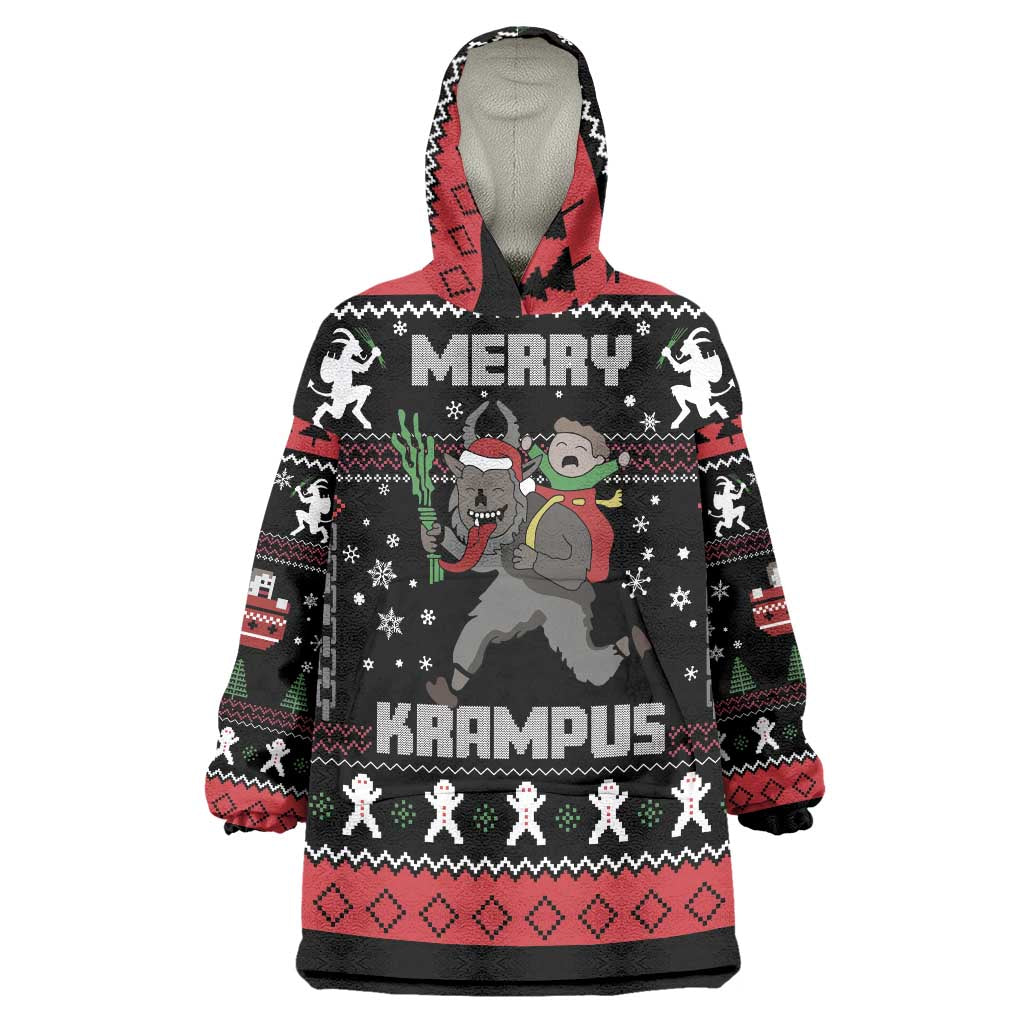 Merry Krampus Wearable Blanket Hoodie Christmas Gifts