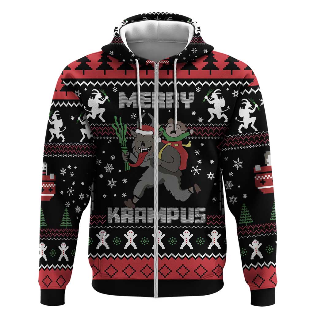 Merry Krampus Zip Hoodie Christmas Gifts - Wonder Print Shop