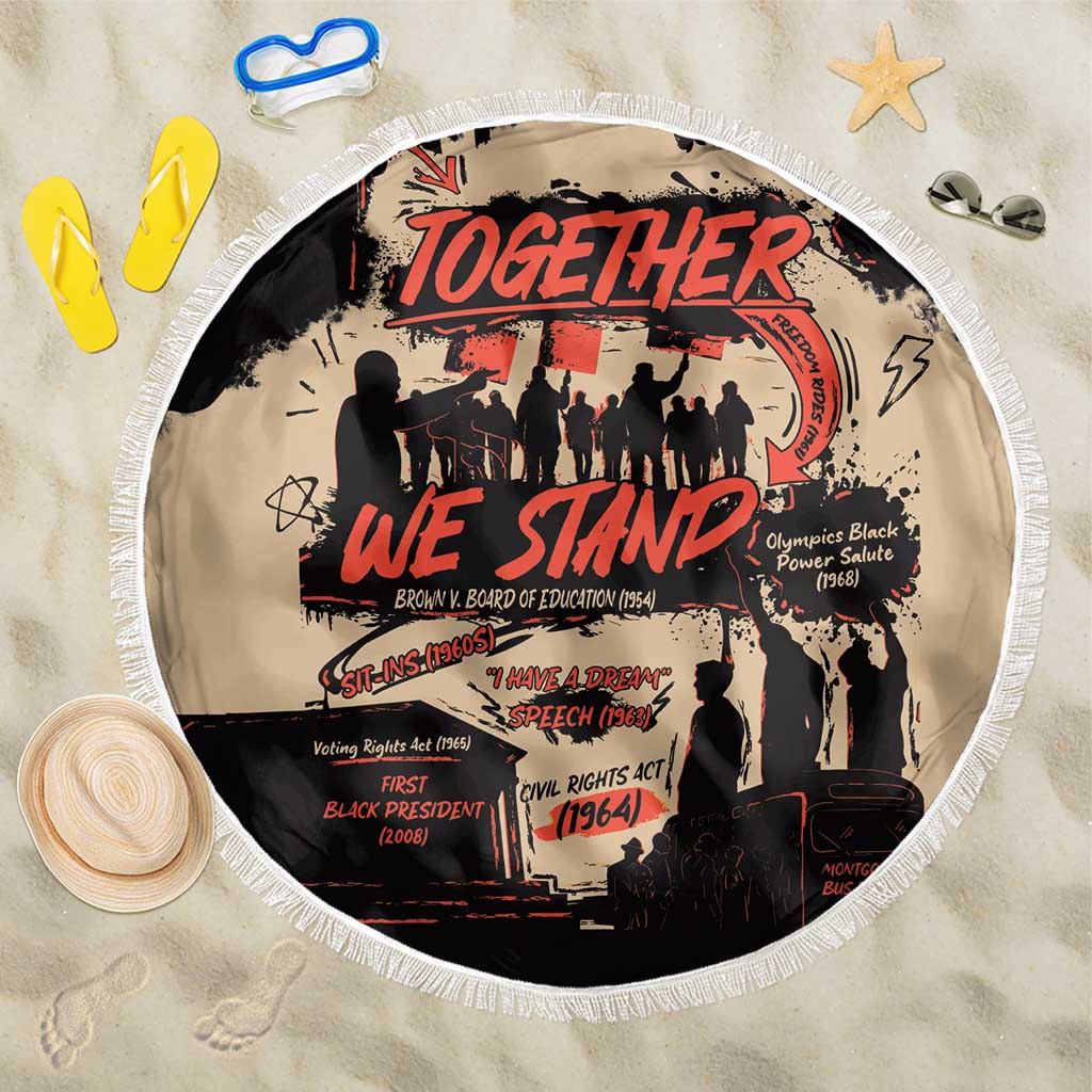 Together We Stand Beach Blanket African American - Wonder Print Shop