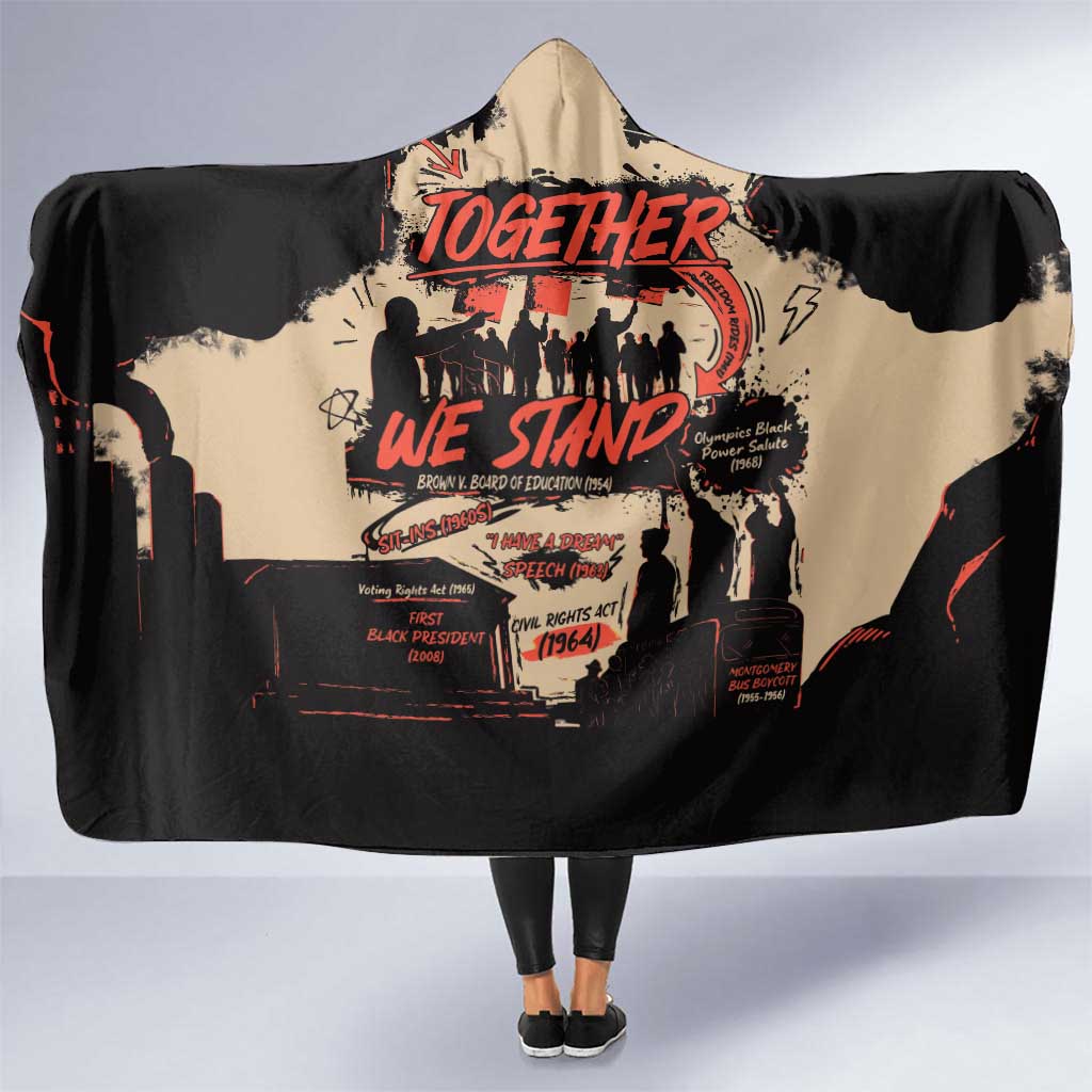 Together We Stand Hooded Blanket African American