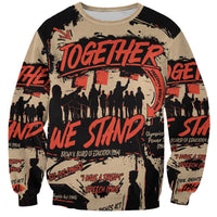 Unisex black and tan sweatshirt with large Together graphic and crowd silhouettes