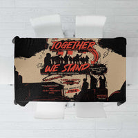 Black Together We Stand tablecloth with African American unity graphic and lettering