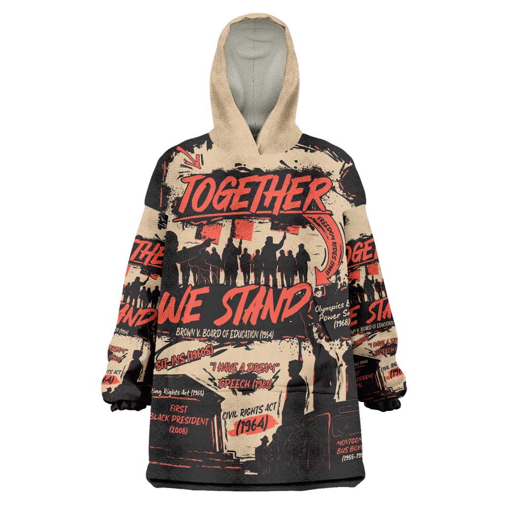 Together We Stand Wearable Blanket Hoodie African American