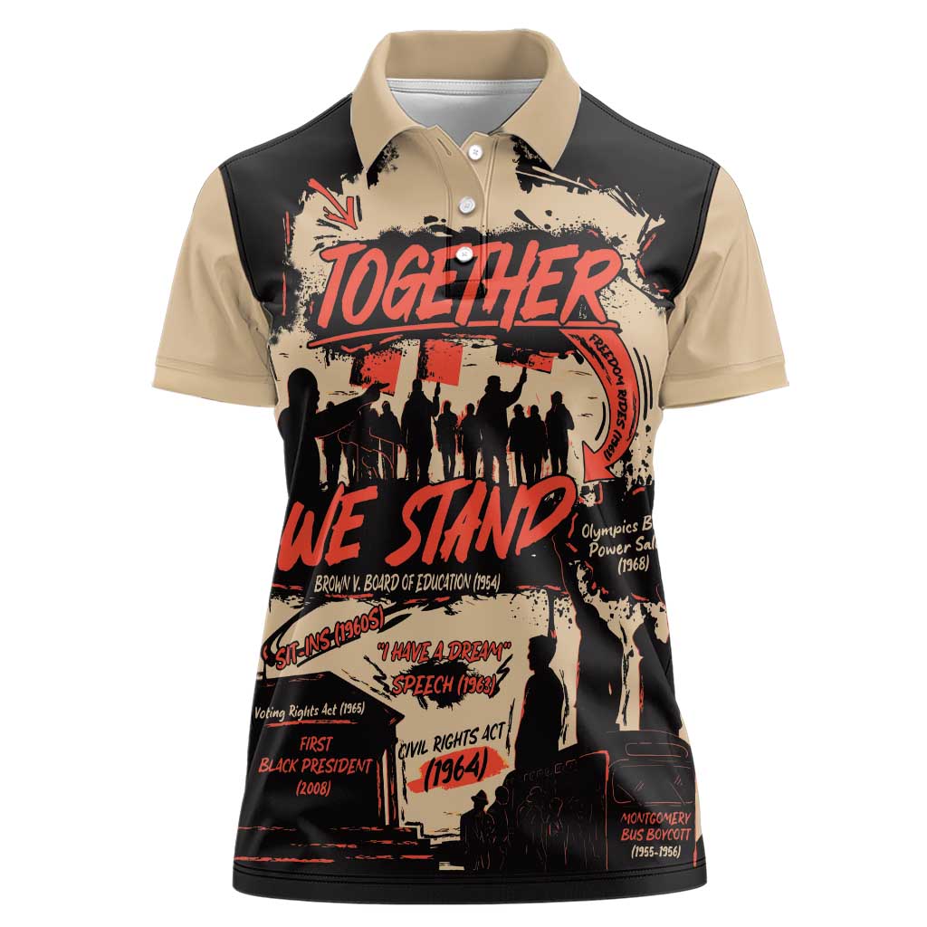 Together We Stand Women Polo Shirt African American