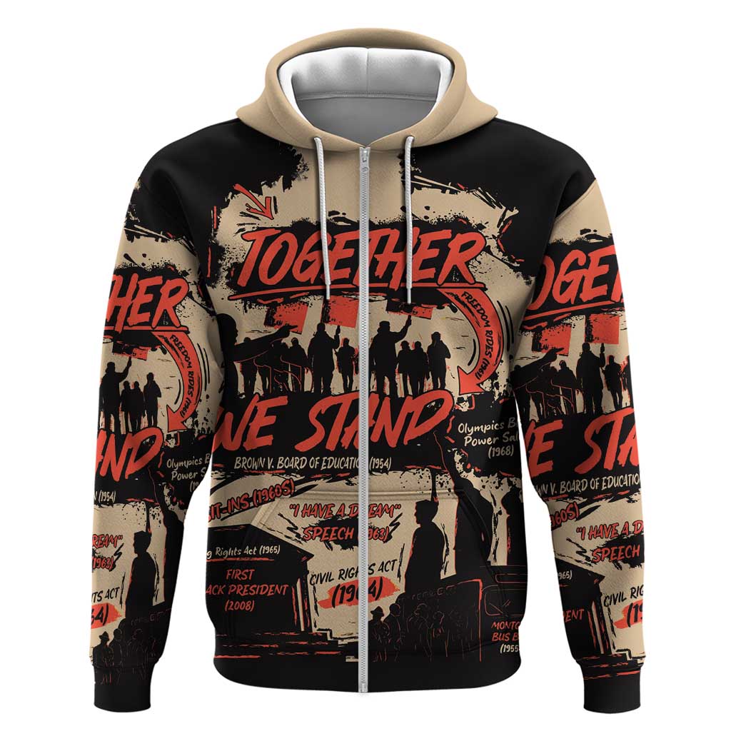 Together We Stand Zip Hoodie African American - Wonder Print Shop