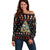 Hippie Xmas Off Shoulder Sweater Hippie Flower Christmas Tree - Wonder Print Shop