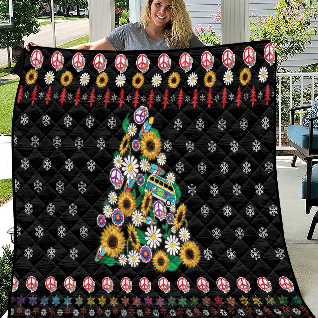 Hippie Xmas Quilt Hippie Flower Christmas Tree - Wonder Print Shop