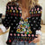 Hippie Xmas Women Casual Shirt Hippie Flower Christmas Tree