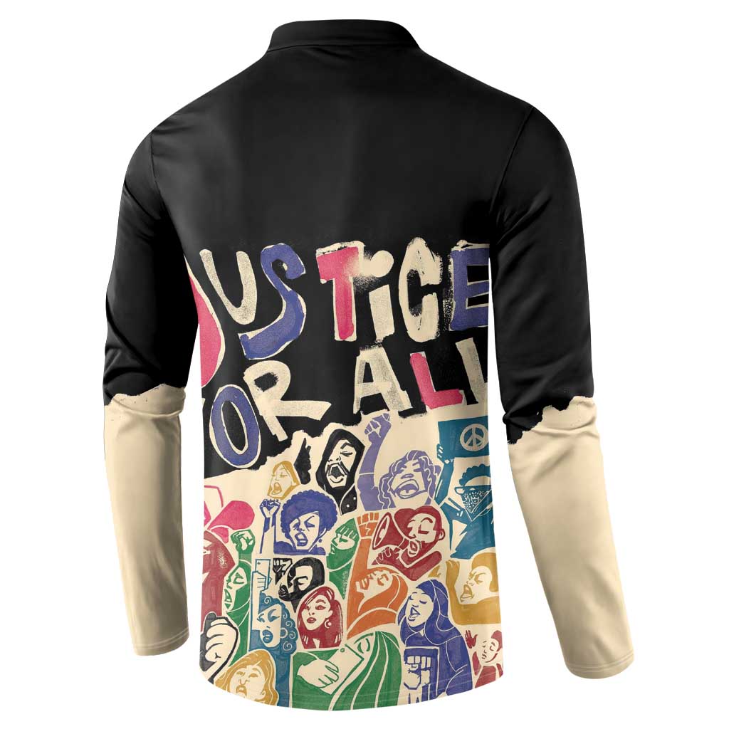 African Stand Firm Justice Now Button Sweatshirt