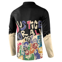 African Stand Firm Justice Now Button Sweatshirt