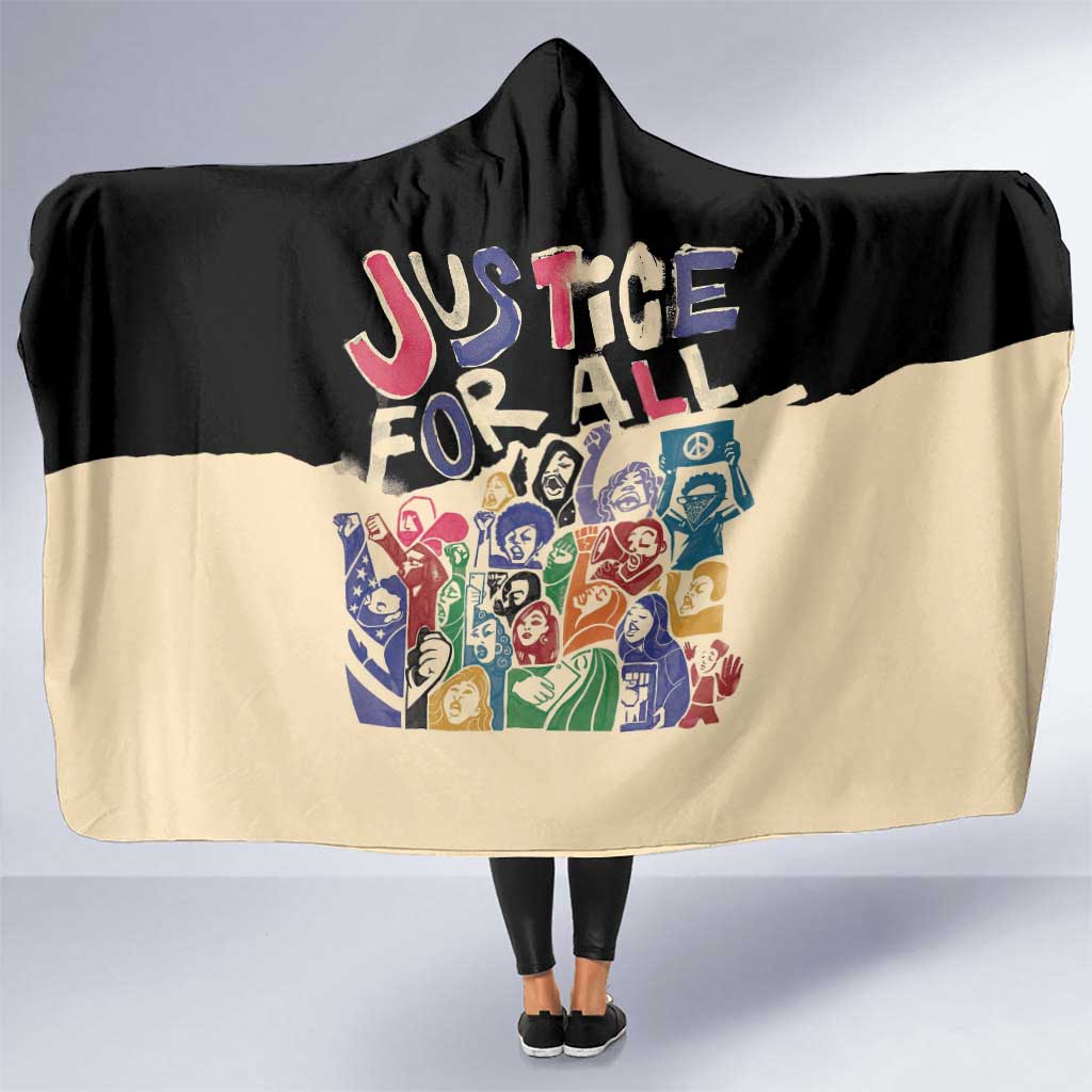 African Stand Firm Justice Now Hooded Blanket