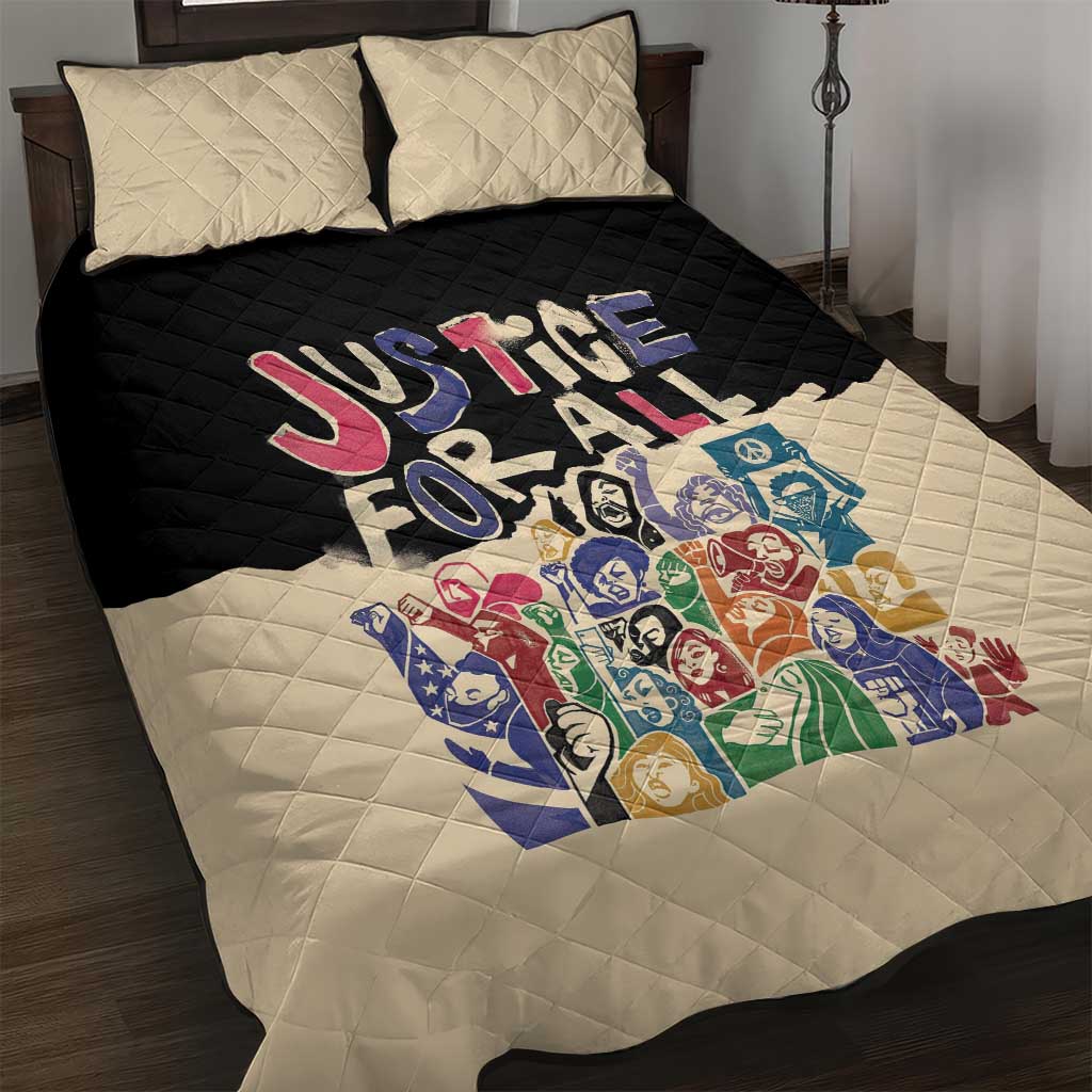 African Stand Firm Justice Now Quilt Bed Set