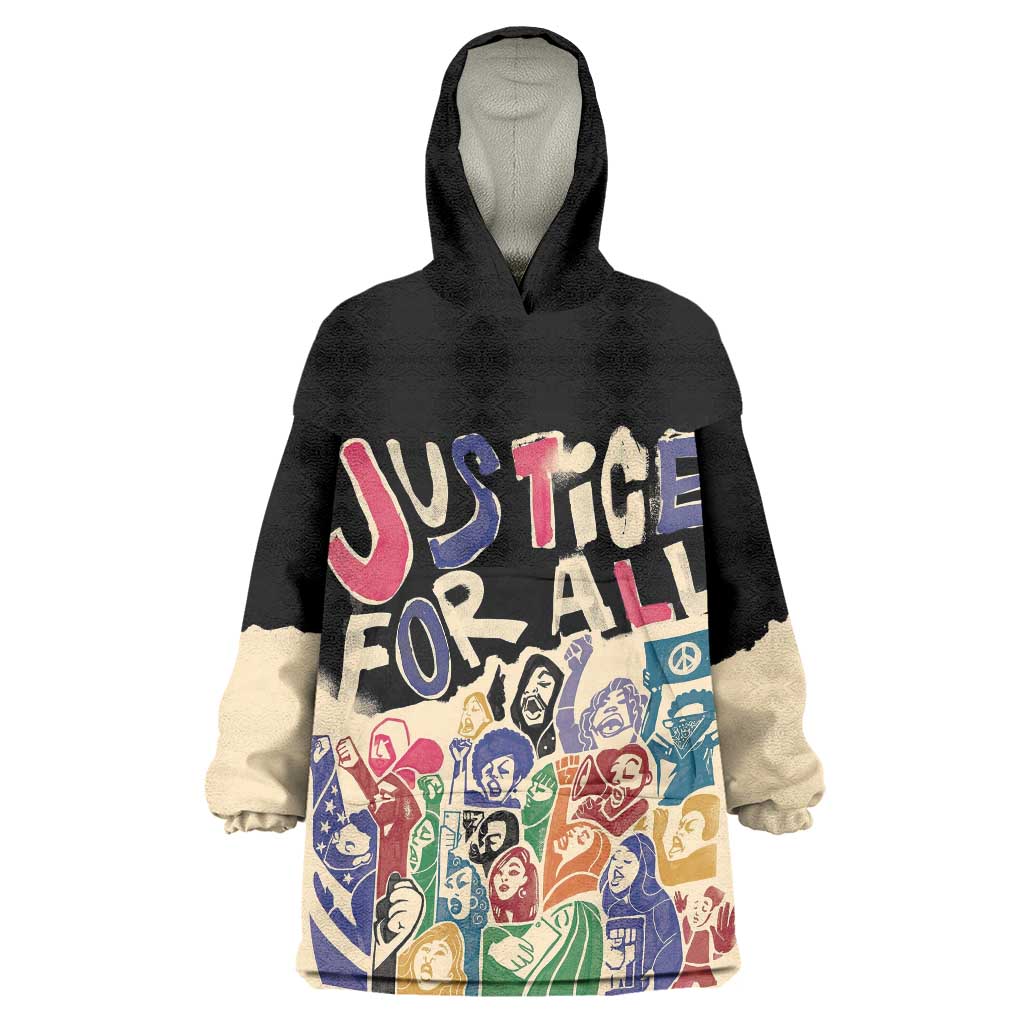 African Stand Firm Justice Now Wearable Blanket Hoodie