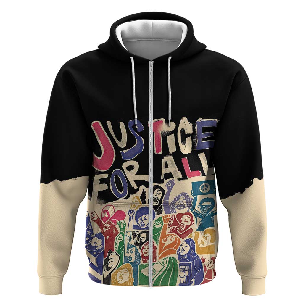 African Stand Firm Justice Now Zip Hoodie