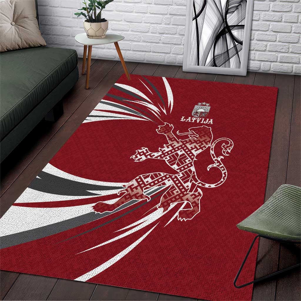 Latvia Area Rug Latvian Lion Traditional Pattern