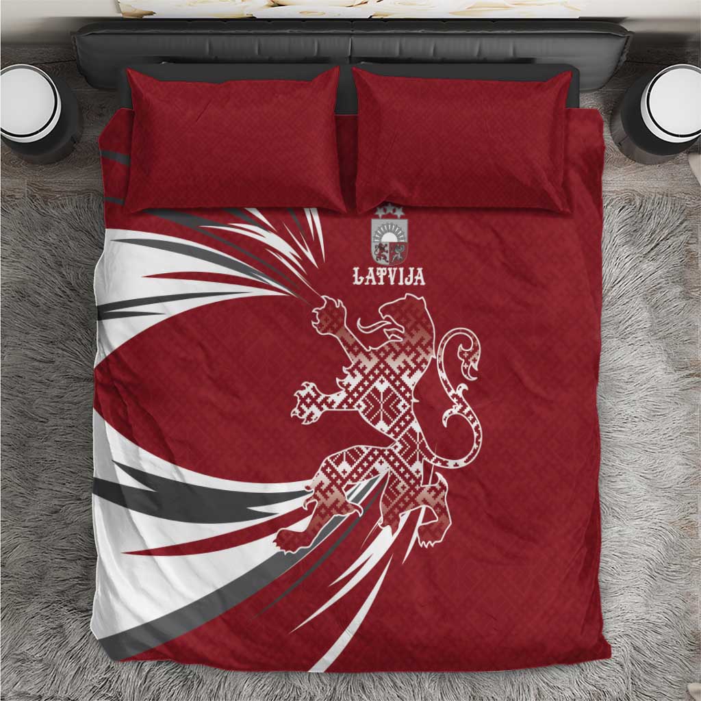 Latvia Bedding Set Latvian Lion Traditional Pattern