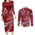 Latvia Couples Matching Long Sleeve Bodycon Dress and Long Sleeve Button Shirt Latvian Lion Traditional Pattern