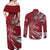 Latvia Couples Matching Off Shoulder Maxi Dress and Long Sleeve Button Shirt Latvian Lion Traditional Pattern