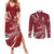 Latvia Couples Matching Summer Maxi Dress and Long Sleeve Button Shirt Latvian Lion Traditional Pattern