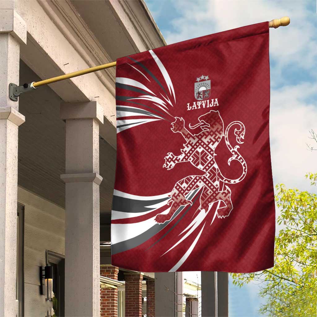 Latvia Garden Flag Latvian Lion Traditional Pattern