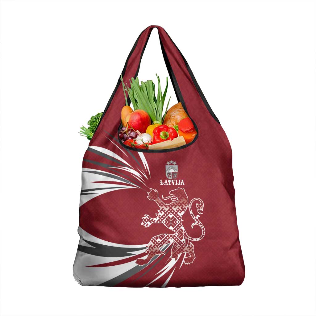 Latvia Grocery Bag Latvian Lion Traditional Pattern