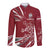 Latvia Long Sleeve Button Shirt Latvian Lion Traditional Pattern