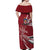 Latvia Off Shoulder Maxi Dress Latvian Lion Traditional Pattern