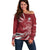 Latvia Off Shoulder Sweater Latvian Lion Traditional Pattern