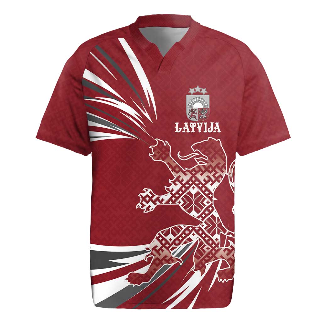 Latvia Rugby Jersey Latvian Lion Traditional Pattern