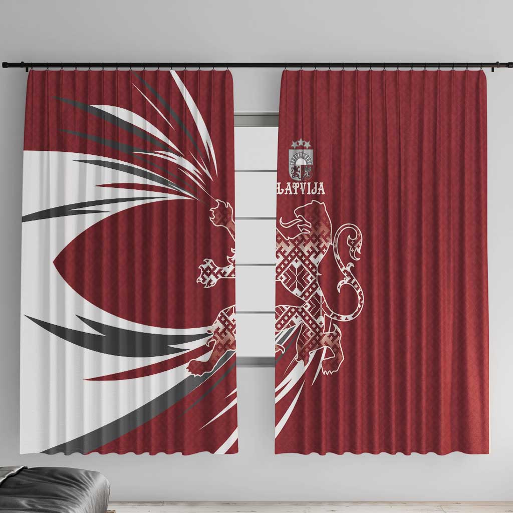 Latvia Window Curtain Latvian Lion Traditional Pattern