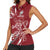 Latvia Women Sleeveless Polo Shirt Latvian Lion Traditional Pattern