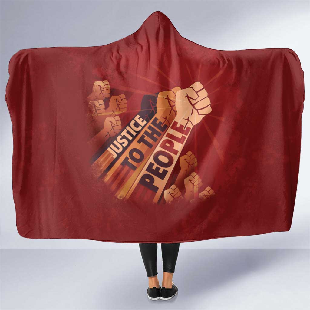 Justice To The People Hooded Blanket African Raised Fist