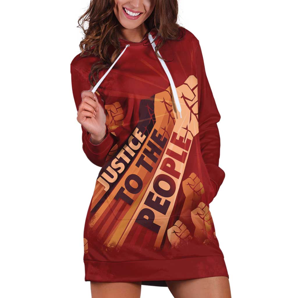 Justice To The People Hoodie Dress African Raised Fist