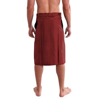 Red lavalava wrap skirt, plain back view with adjustable waist tie