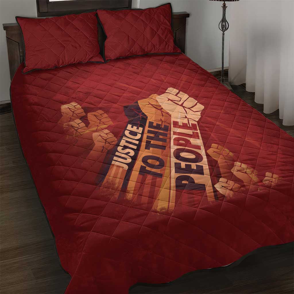 Justice To The People Quilt Bed Set African Raised Fist