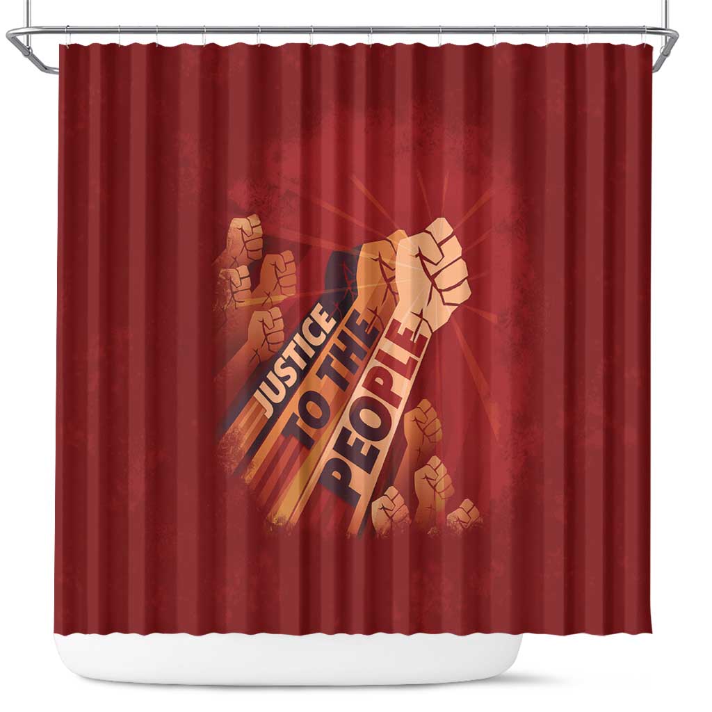 Justice To The People Shower Curtain African Raised Fist