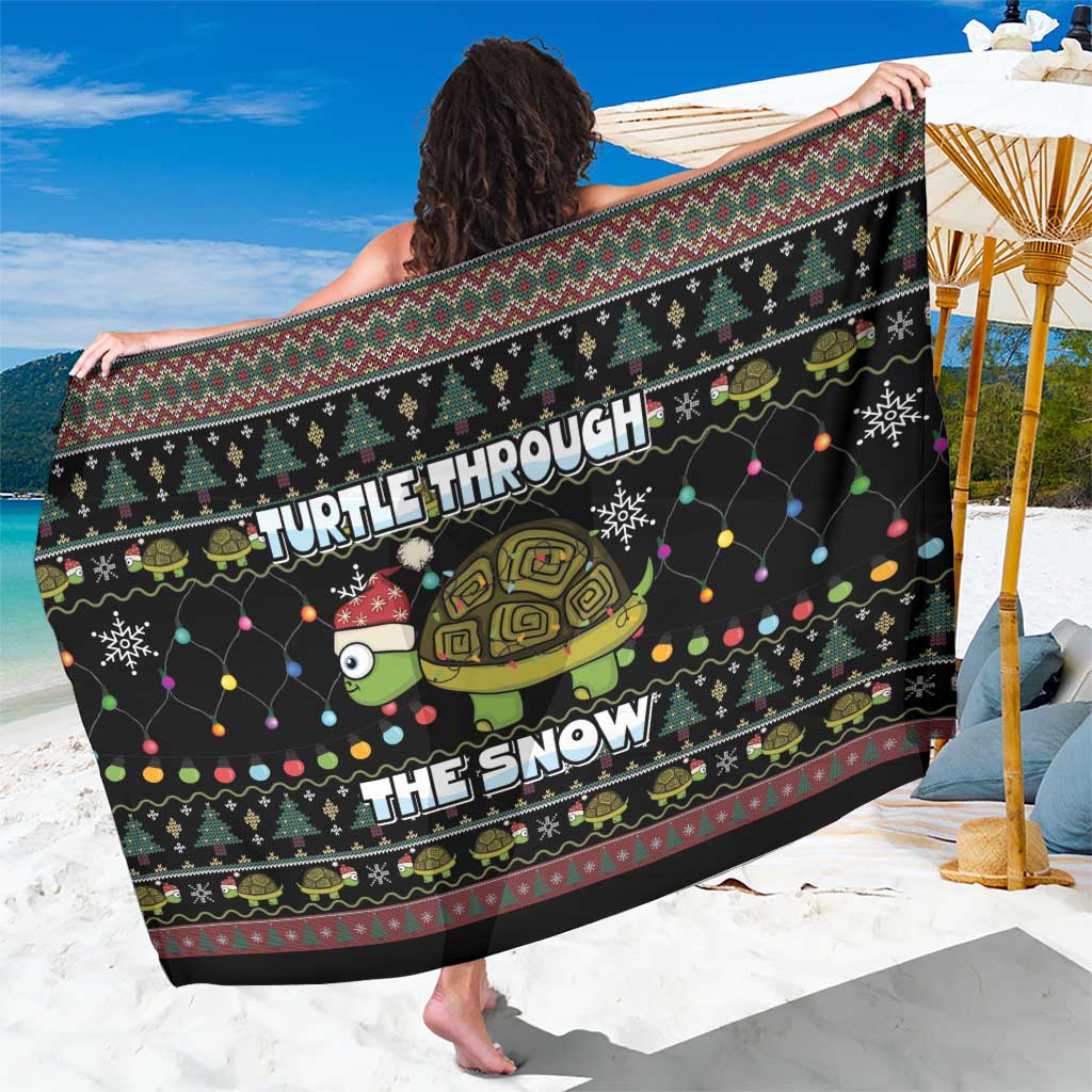 Turtle Through The Snow Christmas Sarong