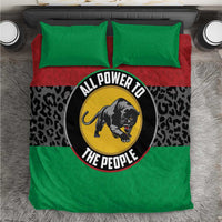 Green and red duvet cover set with black leopard print and yellow panther emblem