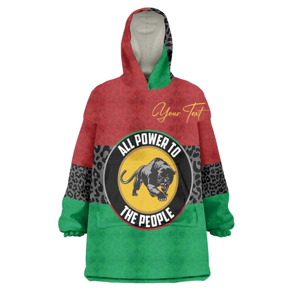 Personalized Pan African Panther Wearable Blanket Hoodie All Power To The People