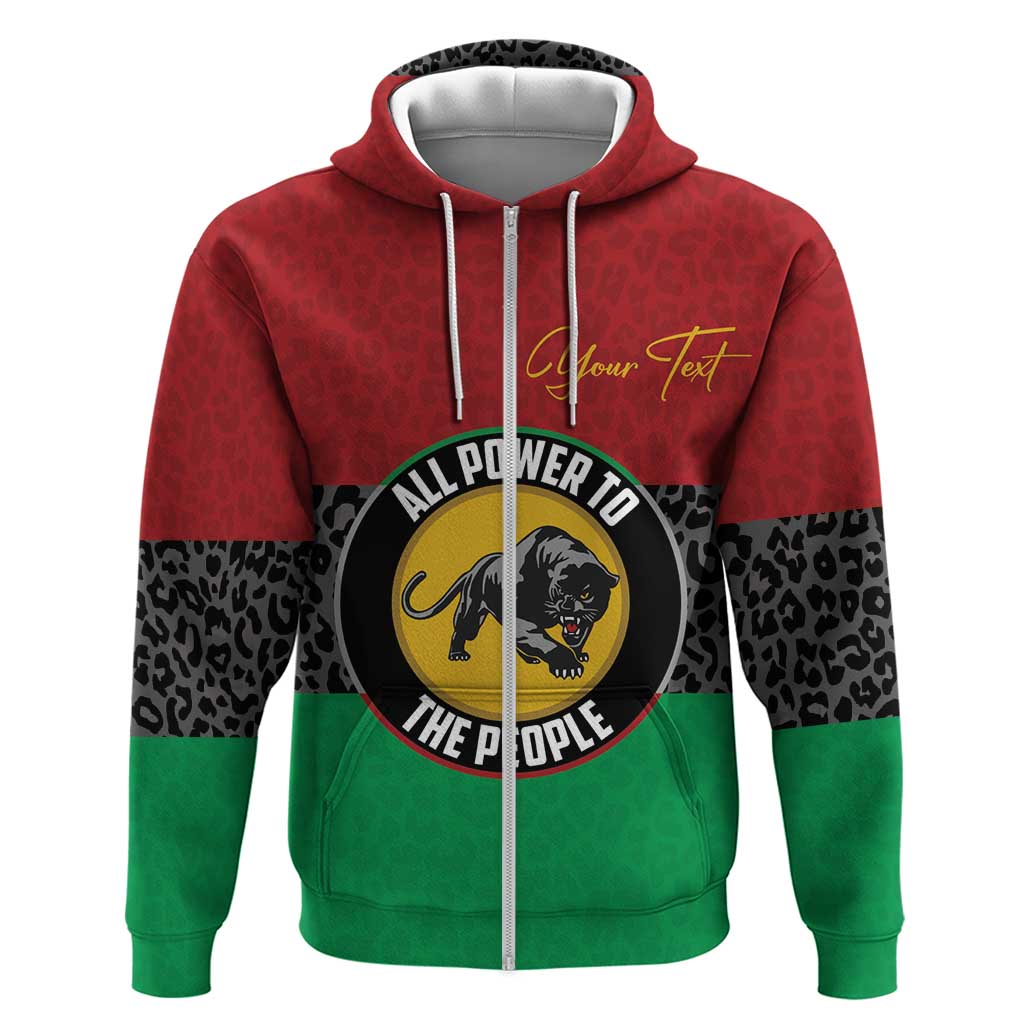 Personalized Pan African Panther Zip Hoodie All Power To The People