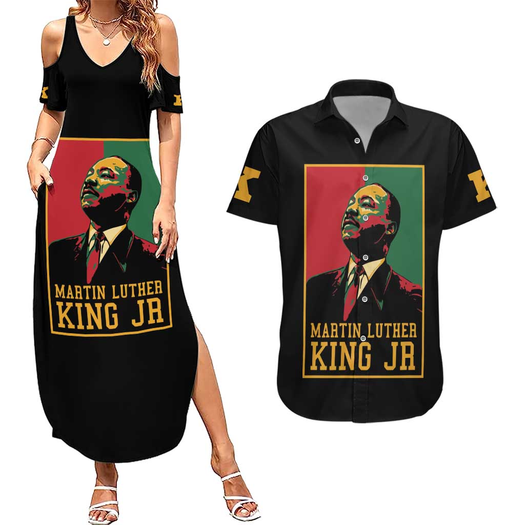 Martin Luther King Jr Couples Matching Summer Maxi Dress and Hawaiian Shirt Retro Style