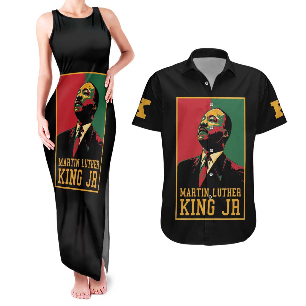 Martin Luther King Jr Couples Matching Tank Maxi Dress and Hawaiian Shirt Retro Style