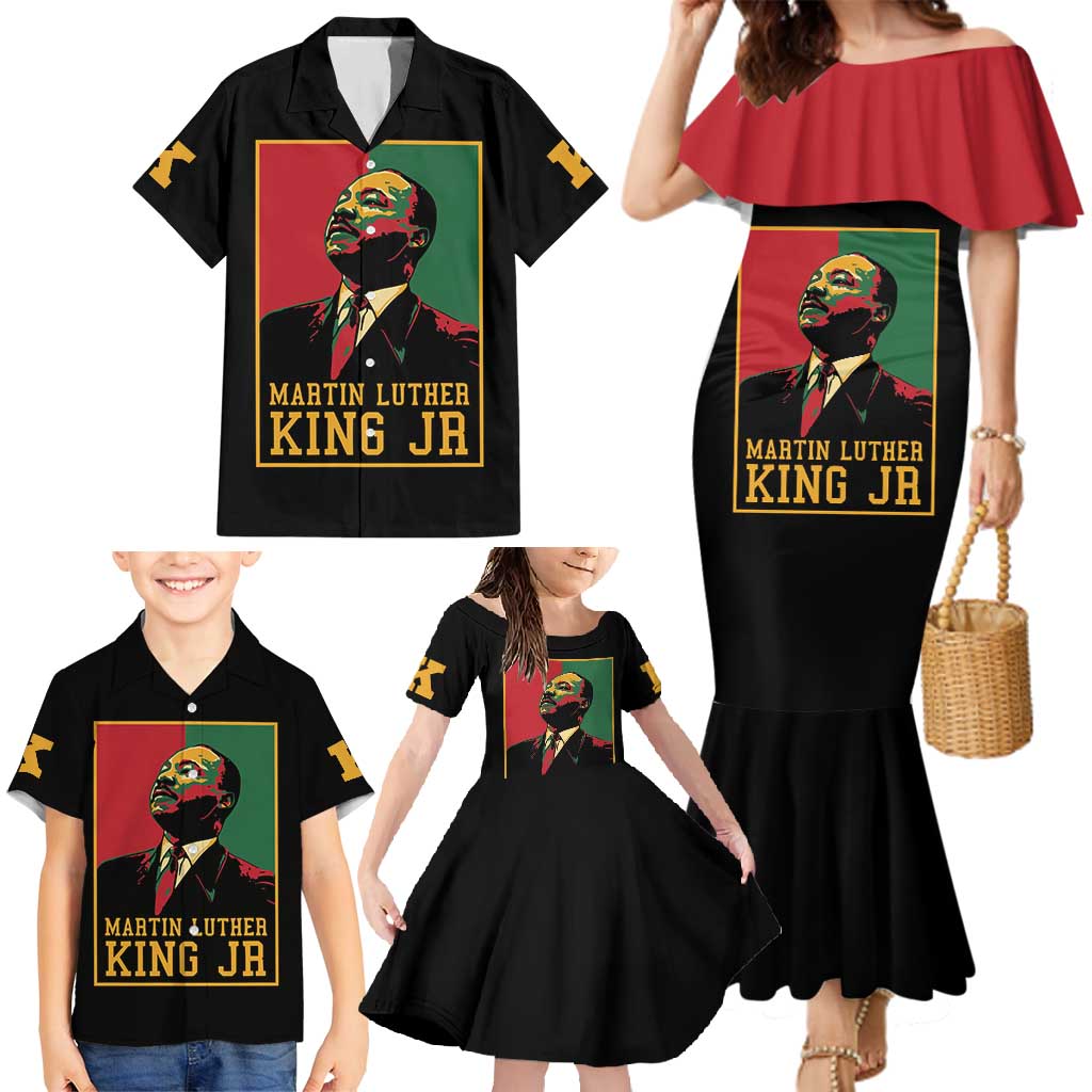 Martin Luther King Jr Family Matching Mermaid Dress and Hawaiian Shirt Retro Style