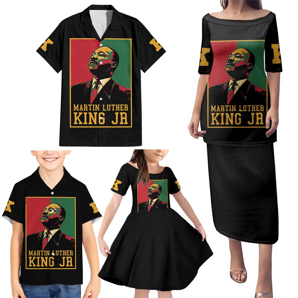 Martin Luther King Jr Family Matching Puletasi and Hawaiian Shirt Retro Style