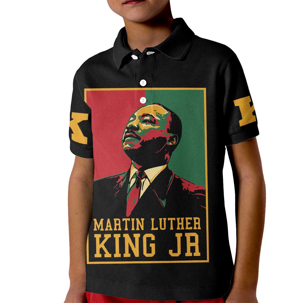 Martin Luther King Jr Kid Polo Shirt Retro Style