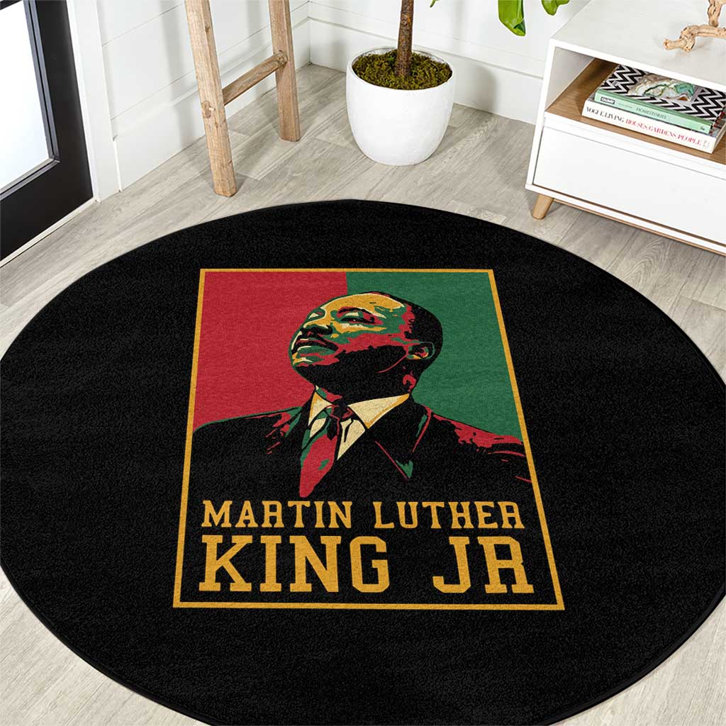 Martin Luther King Jr Round Carpet Retro Style