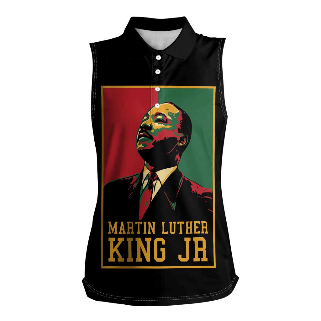 Martin Luther King Jr Women Sleeveless Polo Shirt Retro Style