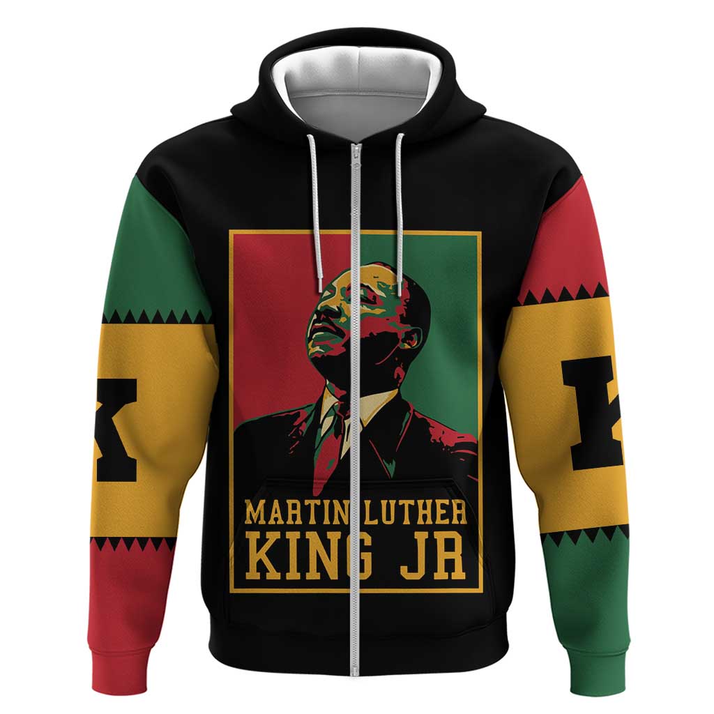 Martin Luther King Jr Zip Hoodie Retro Style