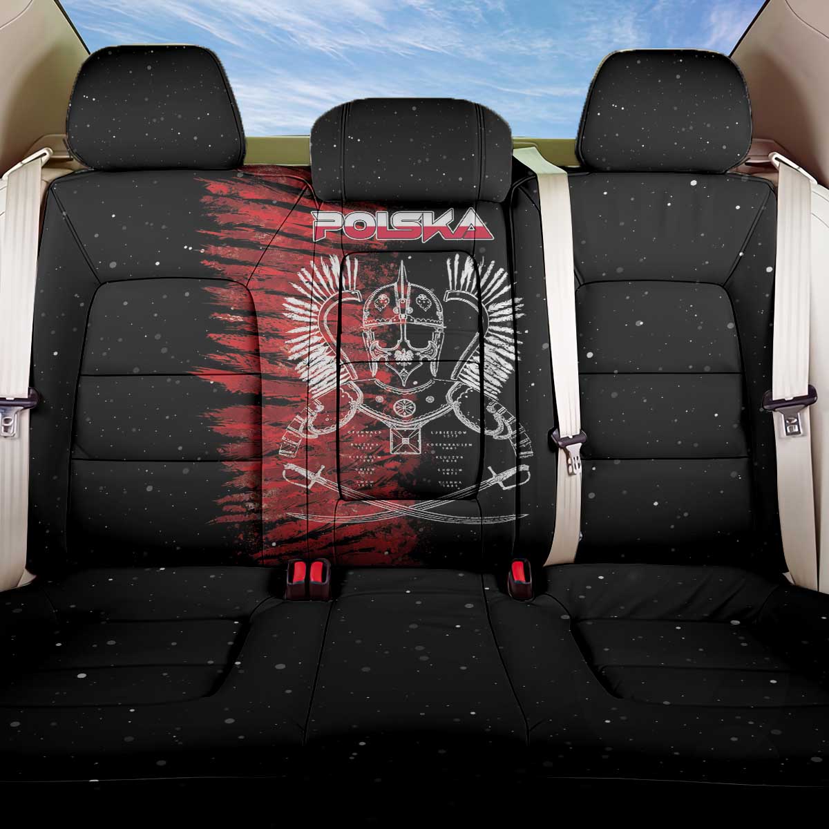 Polish Hussars Polska Back Car Seat Cover Poland Coat of Arms