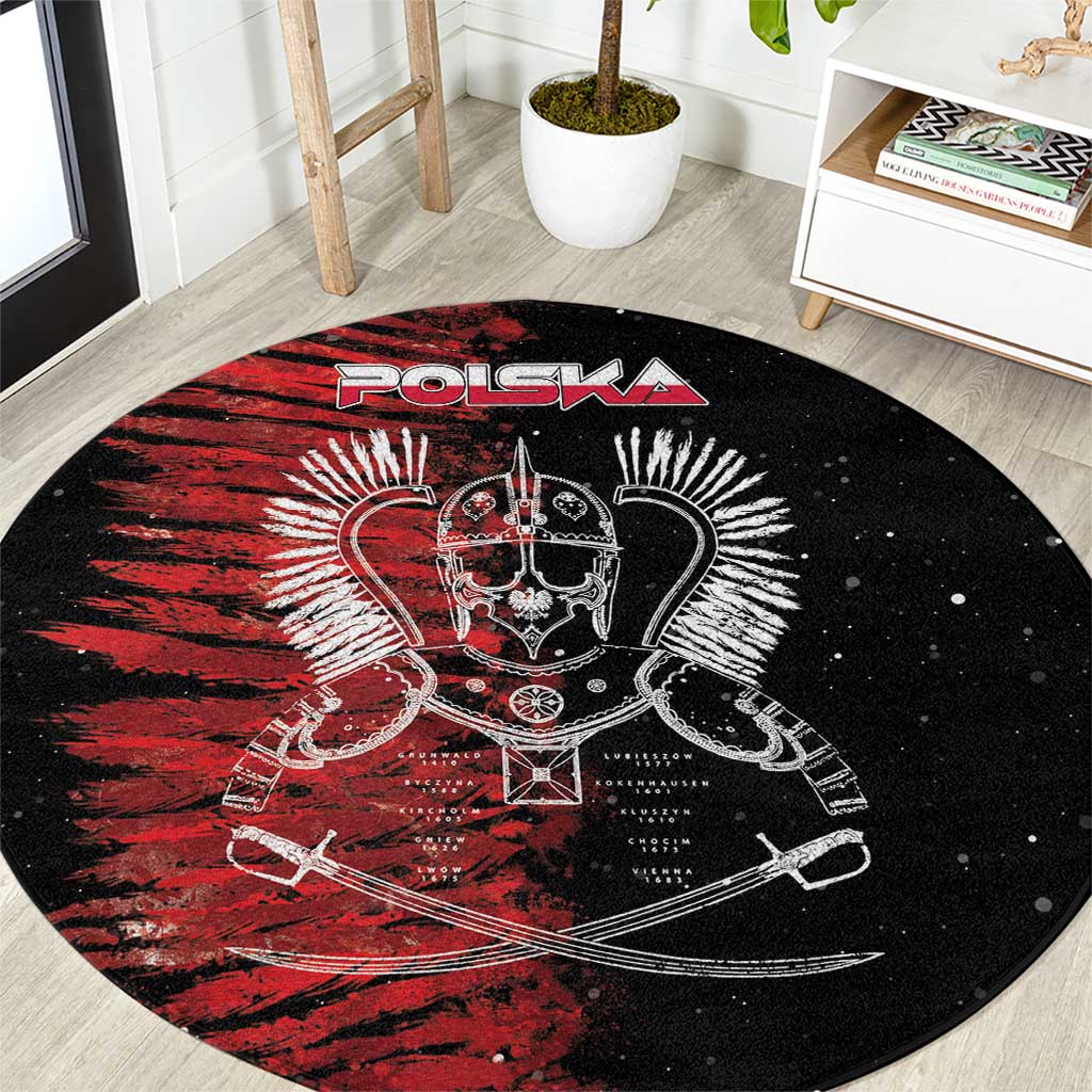 Polish Hussars Polska Round Carpet Poland Coat of Arms